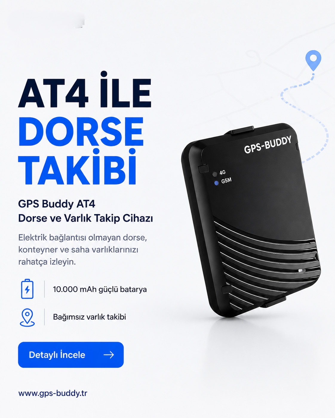 GPS-Buddy Dorseyi bağımsız izlemek reklam tasarımı