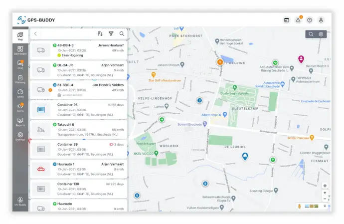 GPS-Buddy gerçek zamanlı takip arayüzü